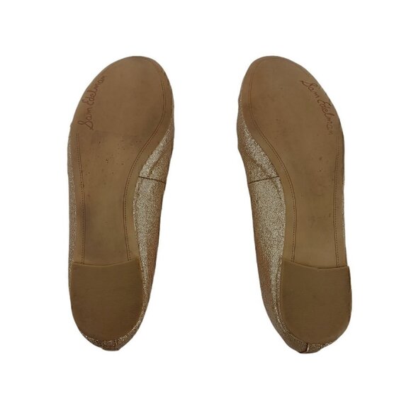 SAM EDELMAN Leena Gold Glitter Sparkle Ballet Flat - Picture 11 of 12